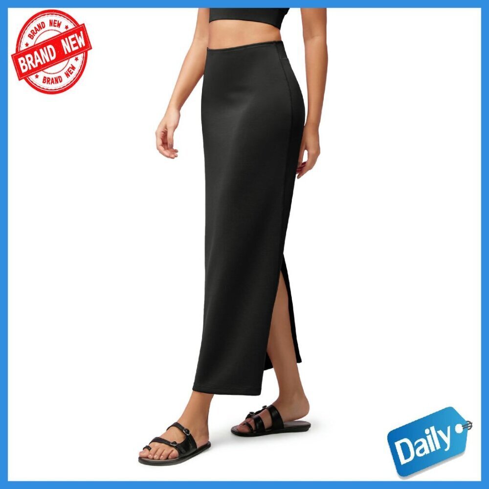 Soft Modal Maxi Skirt High Waist Back Slit Pencil Skirt